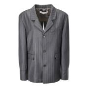 Pinstripe Blazer med Klafflommer