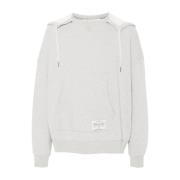 Melange Effect Hoodie med Slogan Print