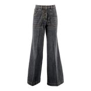 Flare-fit Brukt-effekt Denim Jeans