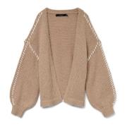 Beige Cardigan med Lange Ermer