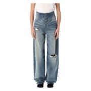 Blå Denim Wide Leg Jeans