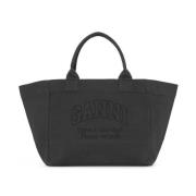 Svart Oversized Lerret Tote Bag