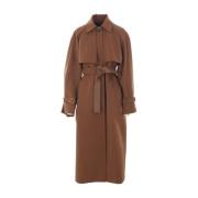 Brun Oversize Ullblandet Trenchcoat