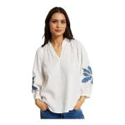 Feminin Bonni Bluse med V-Hals