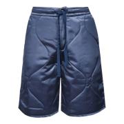 Quiltet Sateng Elastisk Midje Shorts