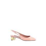 Moderne skinn slingback-pumps