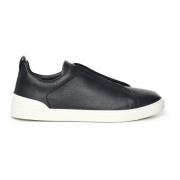 Blå Marine Slip-On Sneakers med Elastikk