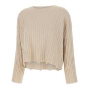 Angora Cream Sweater med Cable Weave