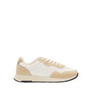 Beige Mixed-Material Trainers Sko