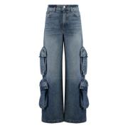 Cargo Baggy Jeans med Flere Lommer