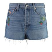 Denim shorts med metallknapper