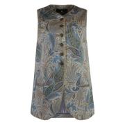 Paisley Motiv Enkeltspent Vest