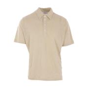 Beige Lin Poloskjorte