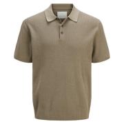 Brun Jack & Jones Grå Beige Polo Skjorte Jprcccooper Knit Polo T-Skjor...