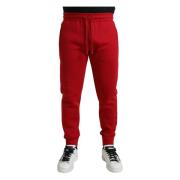 Rød Bomullsblanding Skinny Jogger Bukser