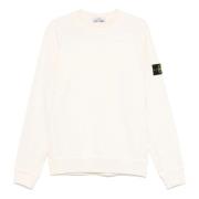 Hvit Crewneck Sweatshirt med Kontrastsøm