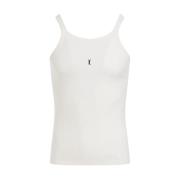 Hvit Ribbet Tank Top