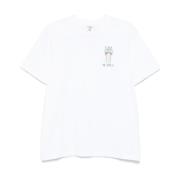 Hvit Logo Print Crew Neck T-skjorte