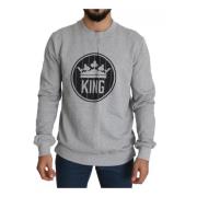 Krone Konge Print Bomull Pullover Genser