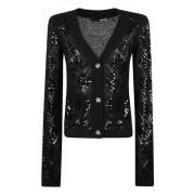 Black Sequin Cardigan