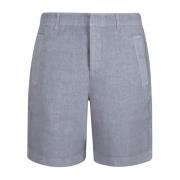 Blå Lin Bermuda Shorts