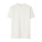 Hvit Jersey Crew Neck T-skjorte