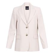 Klassisk Beige Blazer med To Knapper