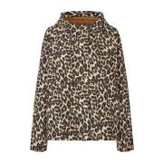 Leopardmønstret Hettejakke Windbreaker