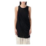 Svart Bomull Tank Top Draping