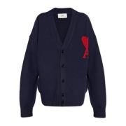 Cardigan med brodert logo