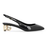 Metallskulpturhæl slingback pumps