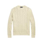 Naturlig Cable-Knit Mineral-Dyed Jumper