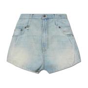 Vintage-Effect Denim Shorts