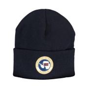 Blå Akryl Beanie Lue med Logo