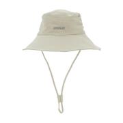 Hvit Bucket Hat med Logo Skrift