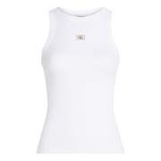 Hvit Boat Neck Tank Top