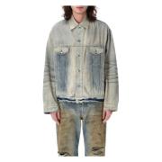 Blå denimjakke med oversized passform