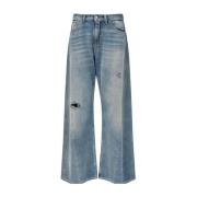 Blå Distressed Denim Jeans