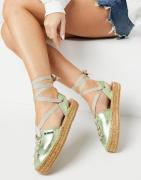 Love Moschino lace up espadrilles in green