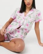 Lauren by Ralph Lauren notch collar pyjamas in pink floral print