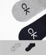 Calvin Klein Finley 2 pack trainer socks in black and grey-Multi