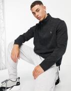 Polo Ralph Lauren icon logo half zip sweatshirt in black marl