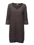 Wave Pattern Knit Dress Black Saint Tropez