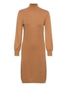 Mersin Highneck Knit Dress Brown Minus