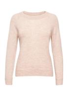 Slflulu Ls Knit O-Neck Pink Selected Femme