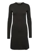 Klara Fine Rib Dress Black Wood Wood