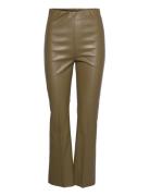 Slkaylee Pu Kickflare Pants Khaki Soaked In Luxury