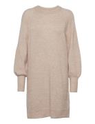 Slflulu Ls Knit Dress O-Neck B Noos Beige Selected Femme