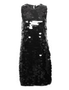 Short Sequin Dress Black Mango