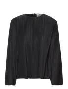 Paper Pleat Rina Blouse Black Mads Nørgaard